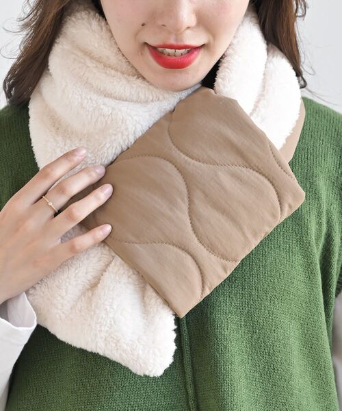 rps（アールピーエス）の「さしこみキルトマフラー（マフラー・レディース・カーキ/ブラック/ダークベージュ・フリー）」の20枚目の写真