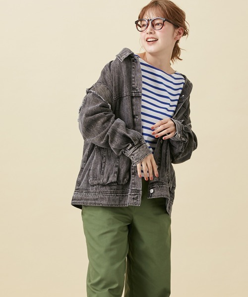 Le temps riche（ルタンリッシュ）の「２ＷＡＹケミカルデニムジャケット ＜Le temps riche＞（デニムジャケット・レディース・ブルー/ブラック・L/M）」の4枚目の写真