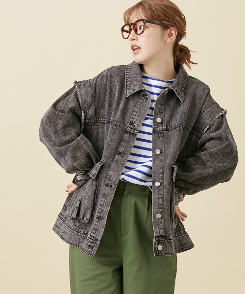 Le temps riche（ルタンリッシュ）の「２ＷＡＹケミカルデニムジャケット ＜Le temps riche＞（デニムジャケット・レディース・ブルー/ブラック・L/M）」の11枚目の写真