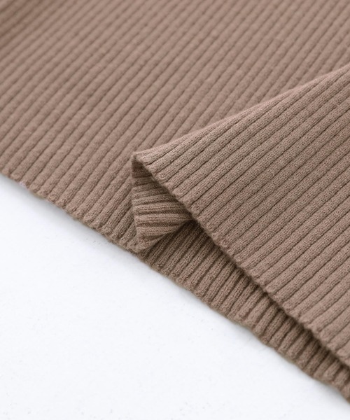 n'OrLABEL（ノアールレーベル）の「『配色リブ編みデザインニット』（ニット/セーター・レディース・モカ/ブラック/杢グレー・1/2）」の8枚目の写真