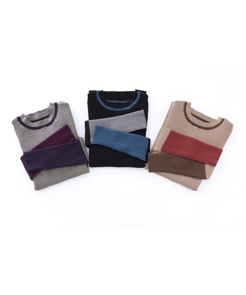 n'OrLABEL（ノアールレーベル）の「『配色リブ編みデザインニット』（ニット/セーター・レディース・モカ/ブラック/杢グレー・1/2）」の9枚目の写真