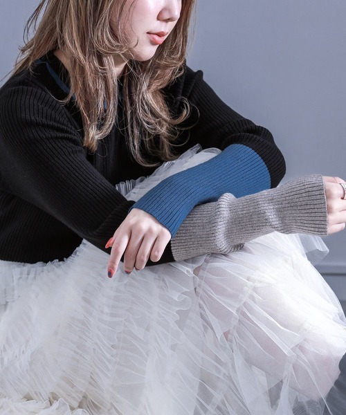 n'OrLABEL（ノアールレーベル）の「『配色リブ編みデザインニット』（ニット/セーター・レディース・モカ/ブラック/杢グレー・1/2）」の10枚目の写真