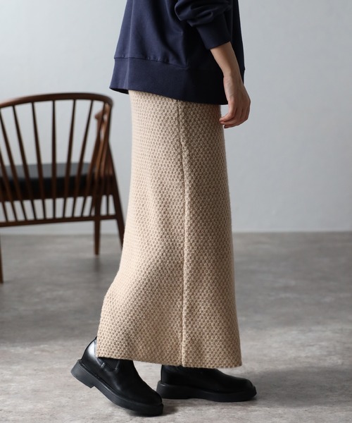 amini(アミニ)の「【セットアップ対応商品】鹿の子ナロースカート(スカート・レディース・ブラック/ベージュ/グレー/テラコッタ・MEDIUM)」の7枚目の写真