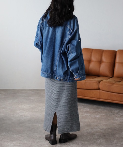 amini(アミニ)の「【セットアップ対応商品】鹿の子ナロースカート(スカート・レディース・ブラック/ベージュ/グレー/テラコッタ・MEDIUM)」の18枚目の写真