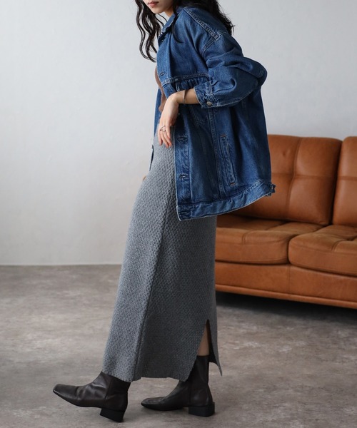 amini(アミニ)の「【セットアップ対応商品】鹿の子ナロースカート(スカート・レディース・ブラック/ベージュ/グレー/テラコッタ・MEDIUM)」の19枚目の写真