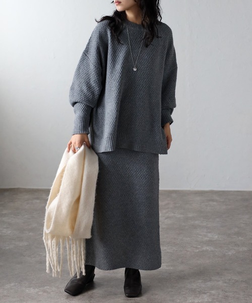 amini(アミニ)の「【セットアップ対応商品】鹿の子ナロースカート(スカート・レディース・ブラック/ベージュ/グレー/テラコッタ・MEDIUM)」の20枚目の写真