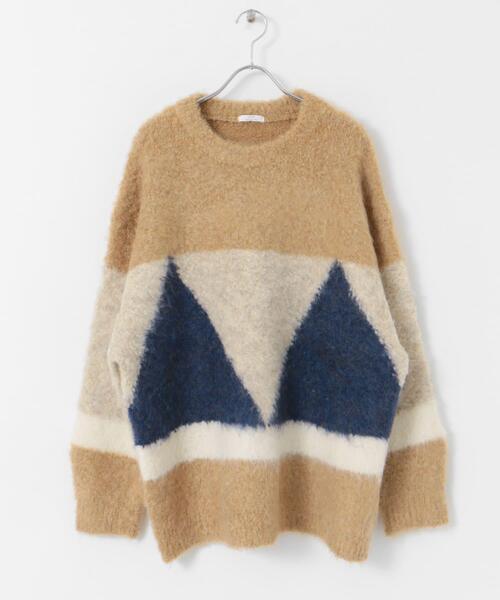 ITEMS URBANRESEARCH（アイテムズ アーバンリサーチ）の「『ユニセックス』ブークレモチーフニット（ニット/セーター・レディース・ブルー/キャメル/チャコールグレー・FREE）」の17枚目の写真