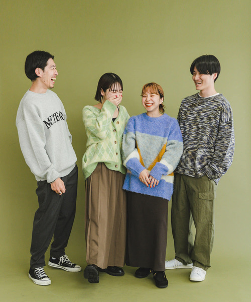 ITEMS URBANRESEARCH（アイテムズ アーバンリサーチ）の「『ユニセックス』ブークレモチーフニット（ニット/セーター・レディース・ブルー/キャメル/チャコールグレー・FREE）」の8枚目の写真