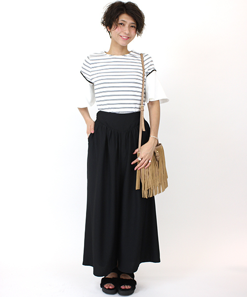 mystic（ミスティック）の「【mystic】 ｷﾞｬｻﾞｰｶﾞｳﾁｮﾊﾟﾝﾂ（その他パンツ・レディース・ブラック/ベージュ/ネイビー/キャメル・FREE）」の7枚目の写真