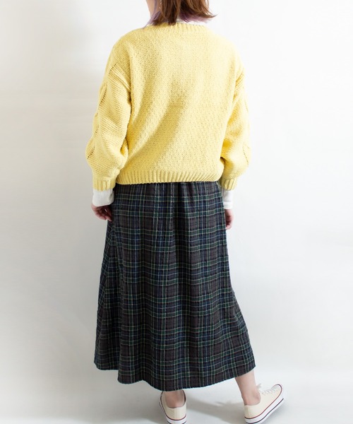 ALL ORDINARIES（オールオーディナリーズ）の「【LITTLE MARKET（リトルマーケット）】アラン編み モールヤーンニットカーディガン（ニット/セーター・レディース・ブルー/イエロー/グレー・FREE）」の12枚目の写真