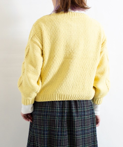 ALL ORDINARIES（オールオーディナリーズ）の「【LITTLE MARKET（リトルマーケット）】アラン編み モールヤーンニットカーディガン（ニット/セーター・レディース・ブルー/イエロー/グレー・FREE）」の6枚目の写真