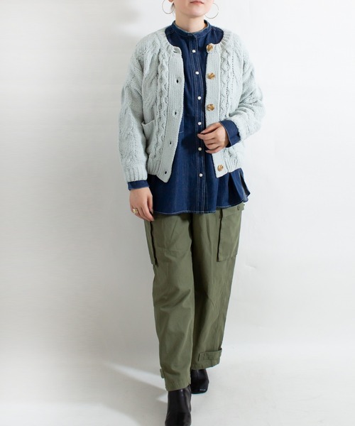 ALL ORDINARIES（オールオーディナリーズ）の「【LITTLE MARKET（リトルマーケット）】アラン編み モールヤーンニットカーディガン（ニット/セーター・レディース・ブルー/イエロー/グレー・FREE）」の13枚目の写真