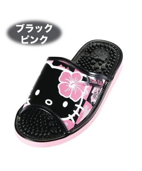 Mayree(メイリー)の「【Sanrio】サンリオハイビスカスハロキティヘルシーサンダル(MA)(サンダル・レディース・ブラック×ピンク/ブラック×ゴールド/ピンク/サックスブルー・M/L)」の2枚目の写真