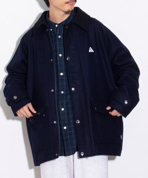 GEVACO（ゲバコ）の「【GEVACO/ゲバコ】メルトンミドルブルゾン ミドルコート（ブルゾン・メンズ・グレー/ブルー/ネイビー/カーキ・M/L）」の4枚目の写真