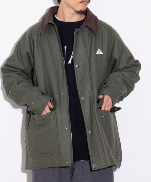 GEVACO（ゲバコ）の「【GEVACO/ゲバコ】メルトンミドルブルゾン ミドルコート（ブルゾン・メンズ・グレー/ブルー/ネイビー/カーキ・M/L）」の3枚目の写真