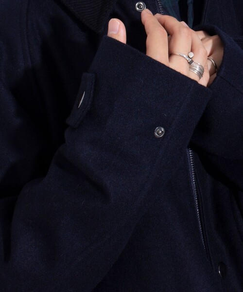 GEVACO（ゲバコ）の「【GEVACO/ゲバコ】メルトンミドルブルゾン ミドルコート（ブルゾン・メンズ・グレー/ブルー/ネイビー/カーキ・M/L）」の14枚目の写真