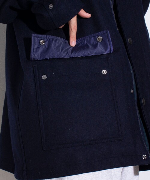 GEVACO（ゲバコ）の「【GEVACO/ゲバコ】メルトンミドルブルゾン ミドルコート（ブルゾン・メンズ・グレー/ブルー/ネイビー/カーキ・M/L）」の15枚目の写真