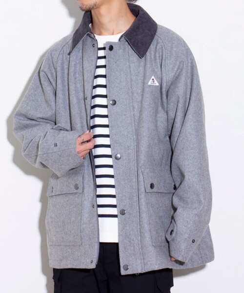 GEVACO（ゲバコ）の「【GEVACO/ゲバコ】メルトンミドルブルゾン ミドルコート（ブルゾン・メンズ・グレー/ブルー/ネイビー/カーキ・M/L）」の22枚目の写真