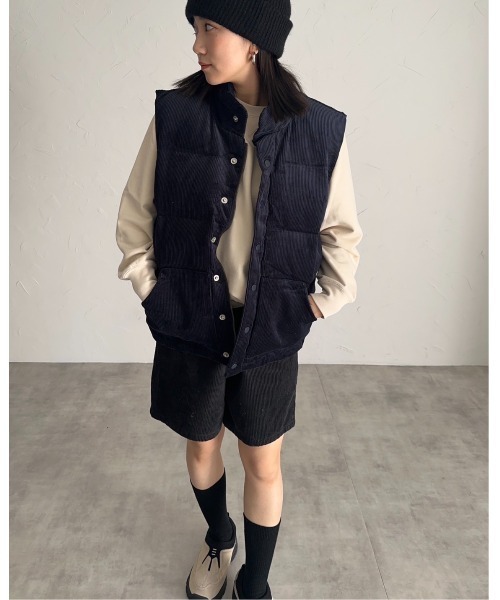 スタンダードコーデュロイダウンベスト（ダウンベスト）｜leimn