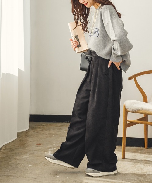 hunch（ハンチ）の「細コールタックパンツ（その他パンツ・レディース・ライトイエロー/ブラック/オフホワイト・FREE）」の15枚目の写真