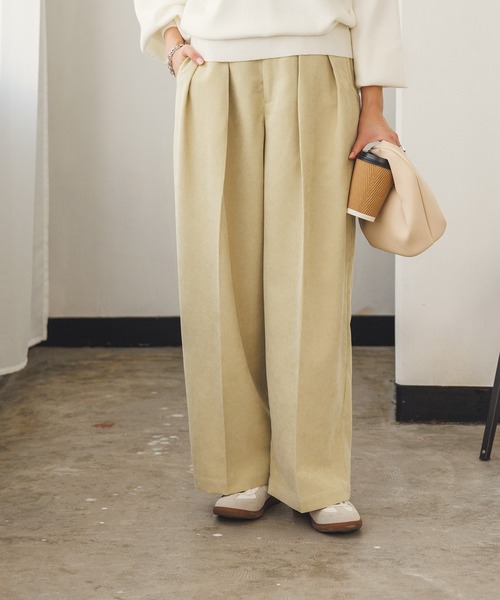 hunch（ハンチ）の「細コールタックパンツ（その他パンツ・レディース・ライトイエロー/ブラック/オフホワイト・FREE）」の17枚目の写真