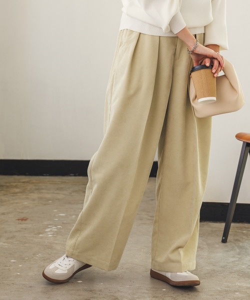 hunch（ハンチ）の「細コールタックパンツ（その他パンツ・レディース・ライトイエロー/ブラック/オフホワイト・FREE）」の21枚目の写真