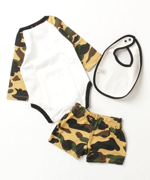 A BATHING APE(アベイシングエイプ)の「1ST CAMO COLLEGE BABY GIFT SET KB(ベビーギフト・キッズ・イエロー/グリーン・80/70)」の11枚目の写真