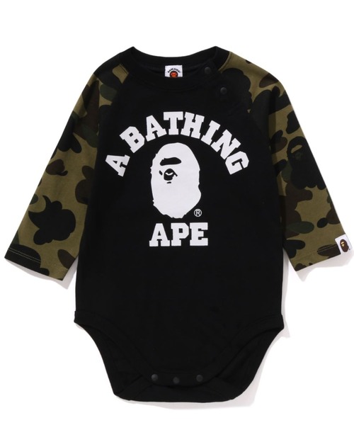 A BATHING APE(アベイシングエイプ)の「1ST CAMO COLLEGE BABY GIFT SET KB(ベビーギフト・キッズ・イエロー/グリーン・80/70)」の3枚目の写真