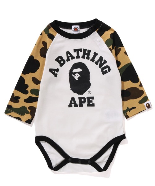 A BATHING APE(アベイシングエイプ)の「1ST CAMO COLLEGE BABY GIFT SET KB(ベビーギフト・キッズ・イエロー/グリーン・80/70)」の4枚目の写真