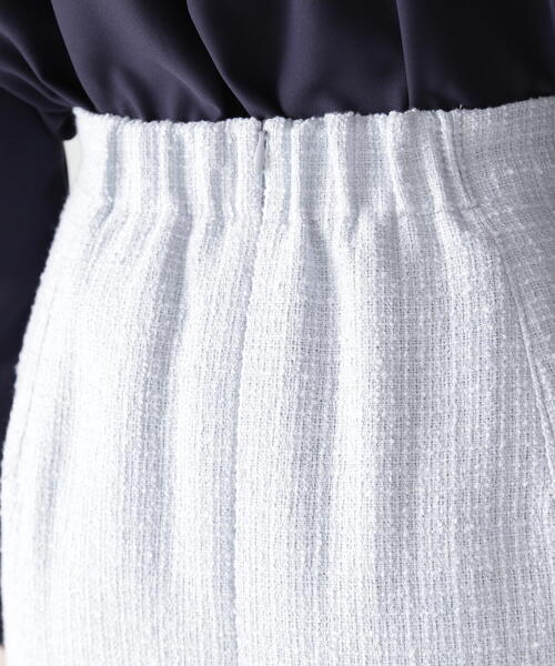NATURAL BEAUTY BASIC（ナチュラルビューティーベーシック）の「◇アウトポケットツイードナロースカート（スカート・レディース・ブルー/オフホワイト/ネイビー・MEDIUM/SMALL）」の12枚目の写真