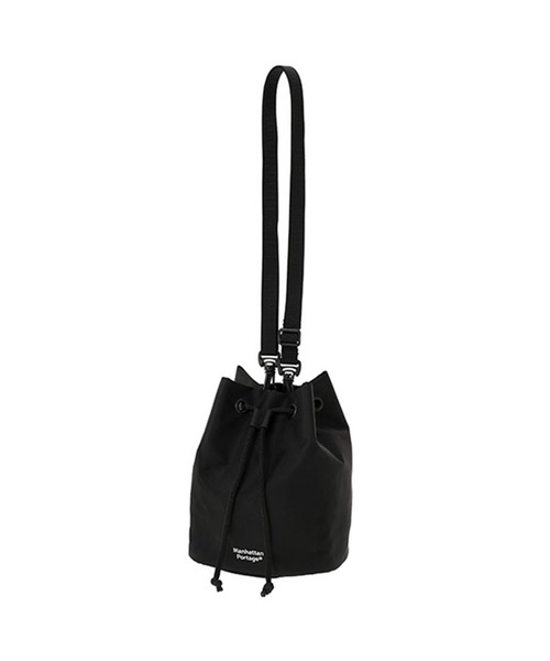 Manhattan Portage（マンハッタンポーテージ）の「St. George Drawstring Matte twill（ショルダーバッグ・メンズ・ブラック・X-SMALL）」の2枚目の写真