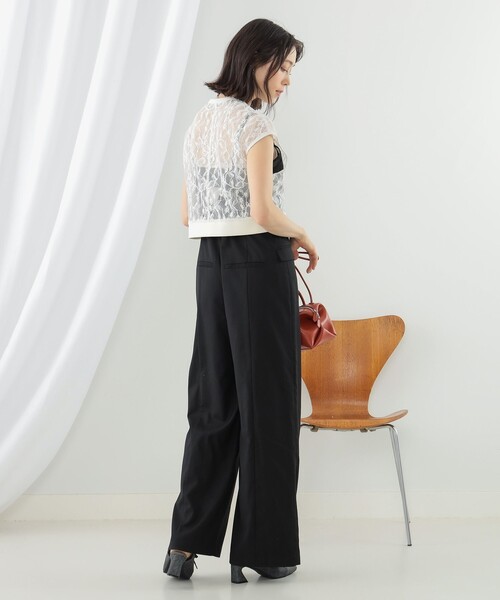 Ray BEAMS(レイビームス)の「Ray BEAMS / レース ジップ フレンチスリーブ ベスト(ベスト・レディース・ブラック/ホワイト・ONE SIZE)」の13枚目の写真