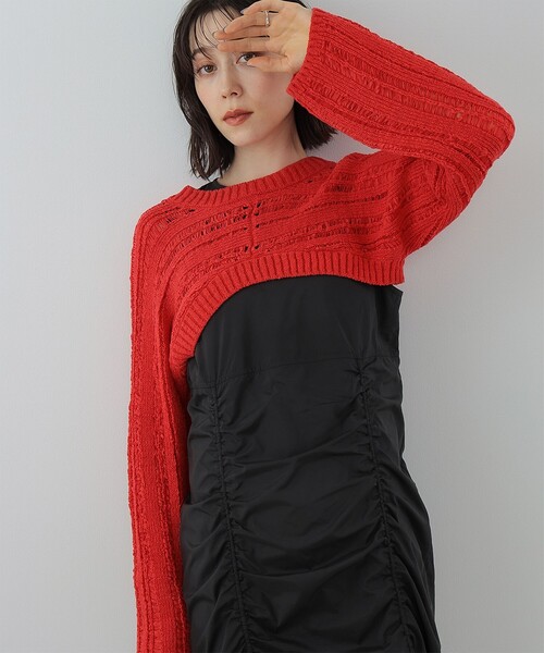 Ray BEAMS（レイビームス）の「Ray BEAMS / 透かし編み アームボレロ（カーディガン/ボレロ・レディース・ホワイト/ブラック/レッド・ONE SIZE）」の20枚目の写真