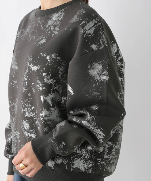 LEPSIM（レプシィム）の「箔プリントスウェット　989872（スウェット・レディース・オフホワイト/チャコールグレー・FREE）」の7枚目の写真