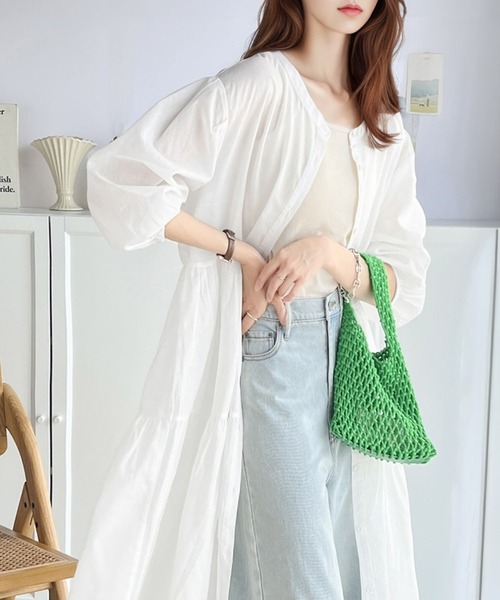 セール】大人のフェミニンアイテム。綿100％前後2wayシアーティアード