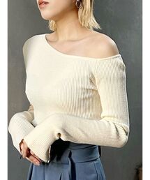 MURUA | スリットスリーブワンショルニット(ニット/セーター)