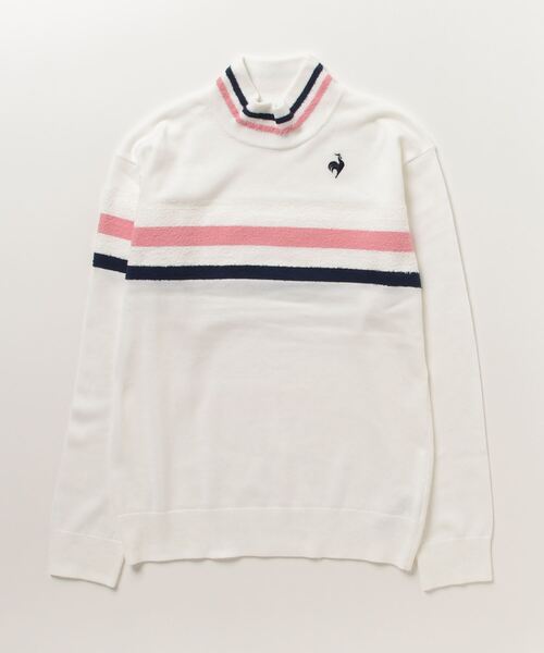 le coq sportif（ルコックスポルティフ）の「ルコックスポルティフ ふわふわラインセーター（ニット/セーター・レディース・パープル/ホワイト・L/M）」の2枚目の写真
