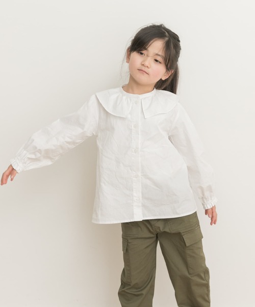 URBAN RESEARCH DOORS（アーバンリサーチドアーズ）の「フリルカラーブラウス(KIDS)（シャツ/ブラウス・キッズ・オフホワイト/ブルー系その他・120/105/135）」の2枚目の写真