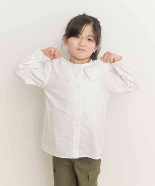 URBAN RESEARCH DOORS（アーバンリサーチドアーズ）の「フリルカラーブラウス(KIDS)（シャツ/ブラウス・キッズ・オフホワイト/ブルー系その他・120/105/135）」の3枚目の写真