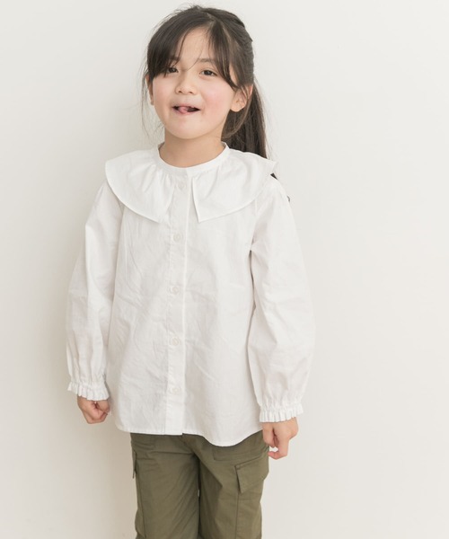 URBAN RESEARCH DOORS（アーバンリサーチドアーズ）の「フリルカラーブラウス(KIDS)（シャツ/ブラウス・キッズ・オフホワイト/ブルー系その他・120/105/135）」の4枚目の写真