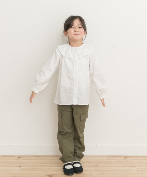 URBAN RESEARCH DOORS（アーバンリサーチドアーズ）の「フリルカラーブラウス(KIDS)（シャツ/ブラウス・キッズ・オフホワイト/ブルー系その他・120/105/135）」の7枚目の写真