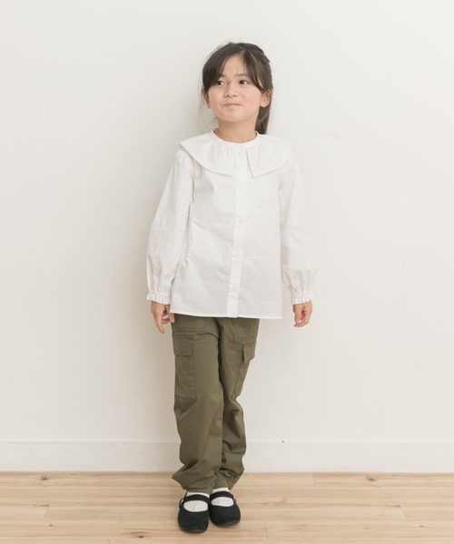URBAN RESEARCH DOORS（アーバンリサーチドアーズ）の「フリルカラーブラウス(KIDS)（シャツ/ブラウス・キッズ・オフホワイト/ブルー系その他・120/105/135）」の8枚目の写真