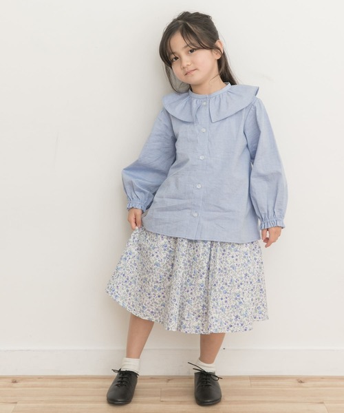 URBAN RESEARCH DOORS（アーバンリサーチドアーズ）の「フリルカラーブラウス(KIDS)（シャツ/ブラウス・キッズ・オフホワイト/ブルー系その他・120/105/135）」の15枚目の写真