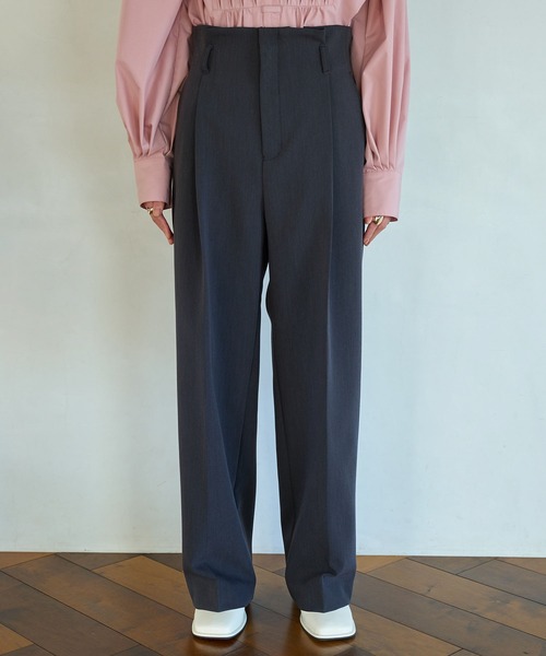 VIS（ビス）の「【洗える・防シワ】美easy裏起毛ワイドパンツ（スラックス・レディース・チャコールグレー/ライトグレー/ライトグリーン・SS/S/M）」の14枚目の写真