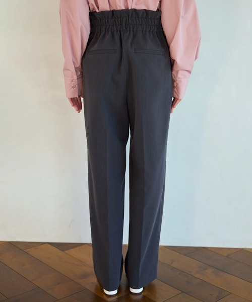 VIS（ビス）の「【洗える・防シワ】美easy裏起毛ワイドパンツ（スラックス・レディース・チャコールグレー/ライトグレー/ライトグリーン・SS/S/M）」の8枚目の写真