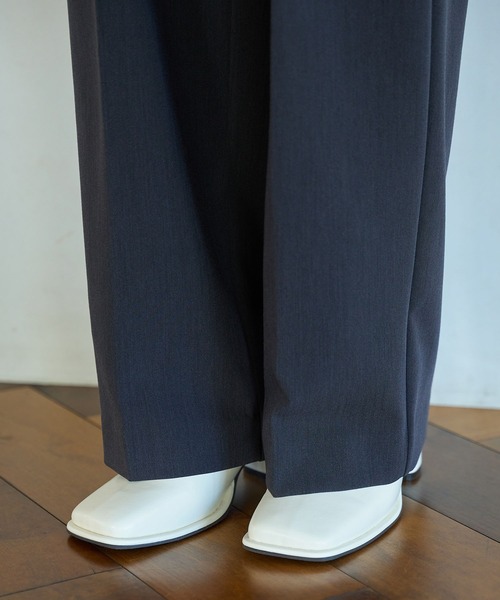 VIS（ビス）の「【洗える・防シワ】美easy裏起毛ワイドパンツ（スラックス・レディース・チャコールグレー/ライトグレー/ライトグリーン・SS/S/M）」の12枚目の写真