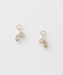 agete（アガット）の「K5プレナイト／ローズクォーツピアスチャーム