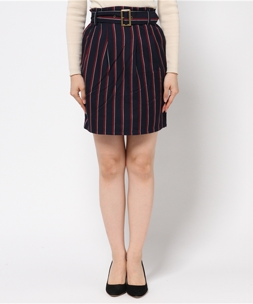 E hyphen world gallery（イーハイフンワールドギャラリー）の「・レジメンタルストライプTRタイトスカート（スカート・レディース・ベージュ/ネイビー/グレー・FREE）」の4枚目の写真
