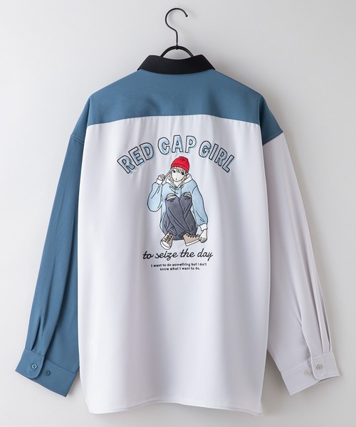 Red Cap Girl(レッドキャプガール)の「【UNIIT × RED CAP GIRL】 ナチュラルストレッチ バルーンスリーブ ルーズシルエット バック刺繍シャツ(シャツ/ブラウス・メンズ・グレー/グレイッシュブルー/ブラック/ホワイト/ブルー・LARGE/MEDIUM)」の5枚目の写真