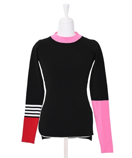 Narcissus（ナルシス）の「【SINN】Narcissusオリジナル  カラーMIXリブトップス（ニット/セーター・レディース・ブルー/ピンク・FREE）」の13枚目の写真